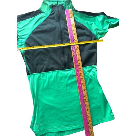 Nike Pro Half-Zip Long Sleeve Fitted Training Top Women’s Small Green Black - Picture 5 of 7